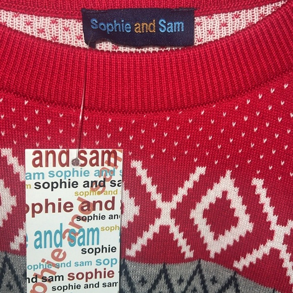 Sophie & Sam - Red and Gray Men's Sweater - Picture 5 of 7